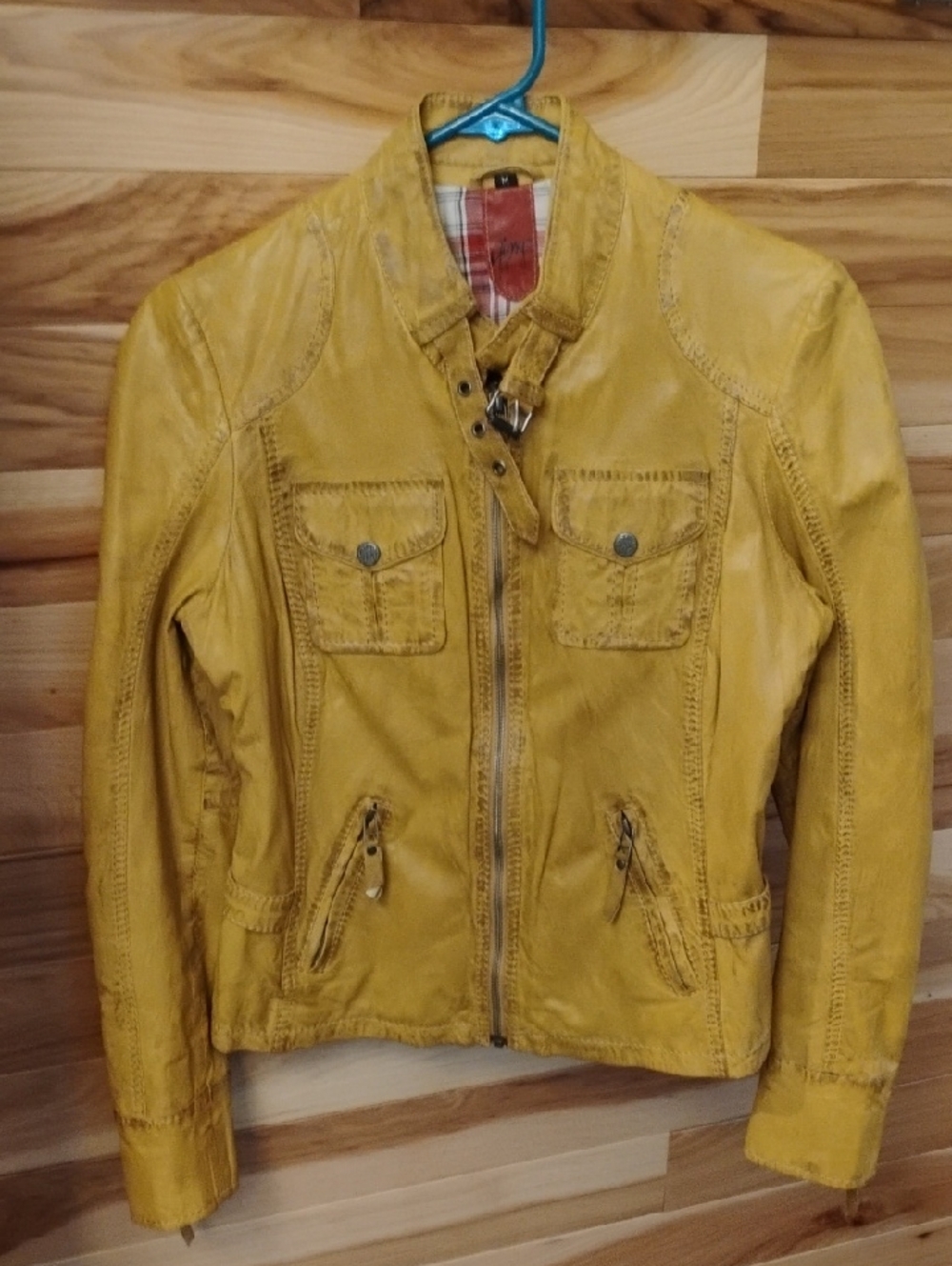 Women's Mustard Yellow Leather Jacket